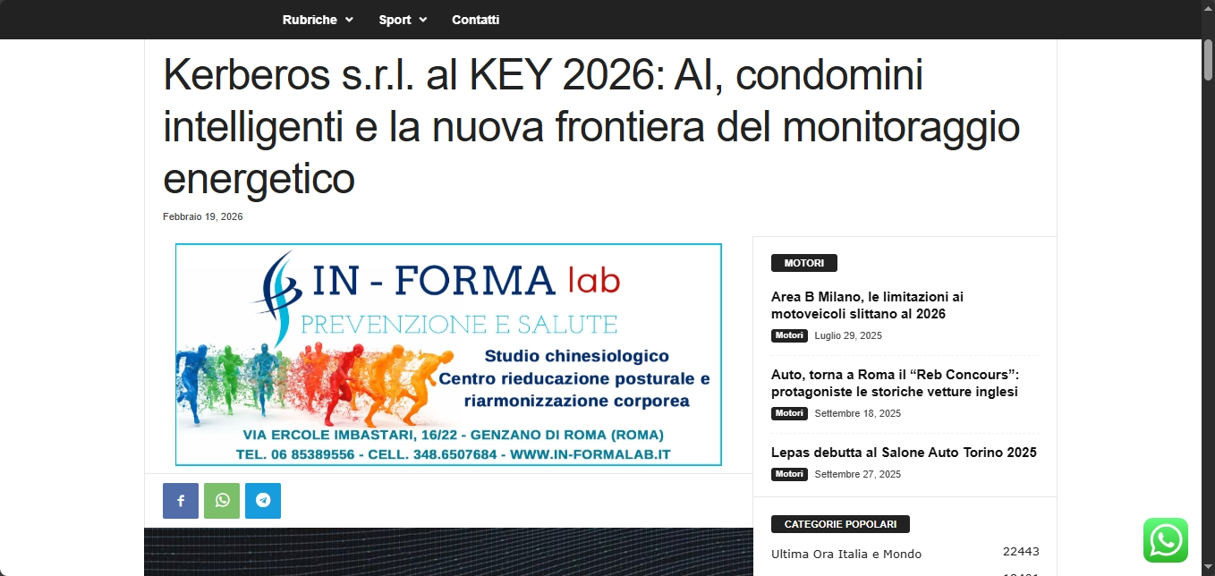 Giornale Info Castelli Romani - Kerberos al Key 2026