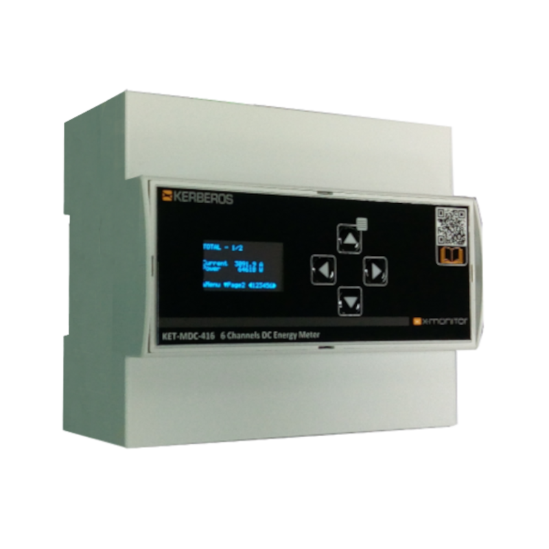 Power Meter ModBUS per Corrente Continua a 6 canali con display OLED e sensori ad effetto Hall
