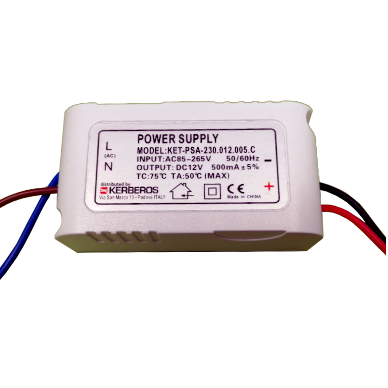 Alimentatore 230 VAC con uscita 12 VDC / 0.5 A da scatola di derivazione