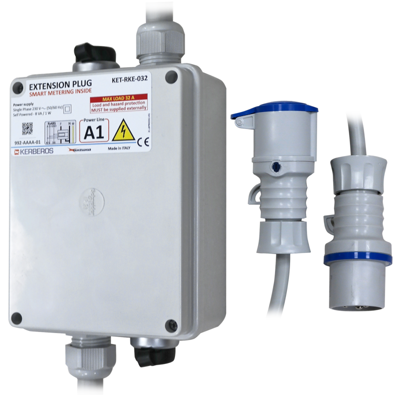 Prolunga industriale 32 A con Power Meter monofase ModBUS 
