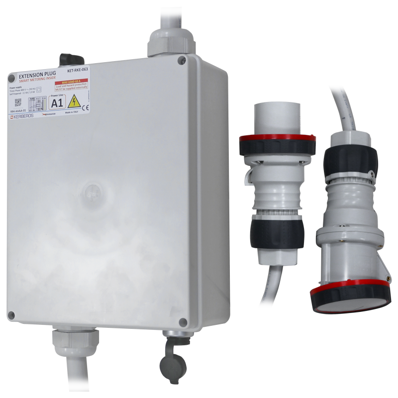 Prolunga industriale 63 A con Power Meter trifase ModBUS 